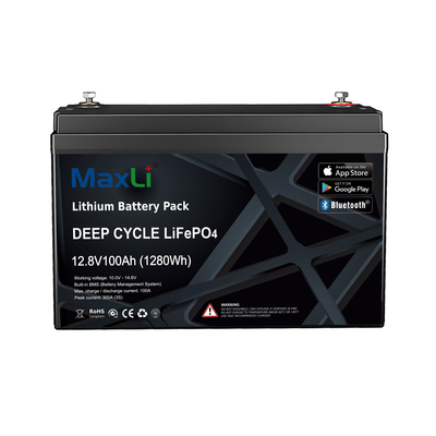 Deep Cycling 12V 100Ah Lithium Battery Pack With Bluetooth Smart BMS