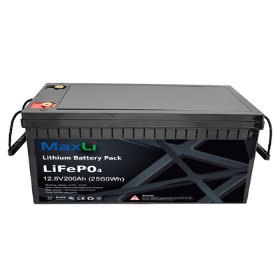 2560Wh Bluetooth RV Lithium Battery 12V 200Ah LiFePO4 Battery IP65 Built In Smart BMS