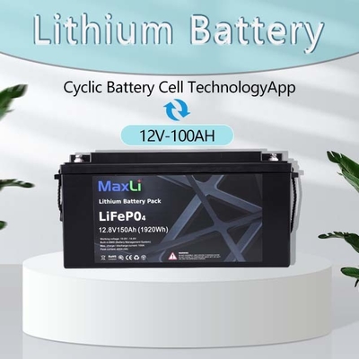 LCD Lithium Deep Cycle Marine Battery Safety Waterproof 12V 100ah Lithium Battery
