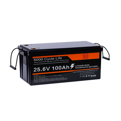 Portable 25.6V 100Ah LiFePO4 Battery Pack Lithium Ion Phosphate Renewable Energy Compatible