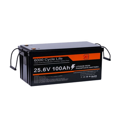 พกพา 25.6V 100Ah LiFePO4 แบตเตอรี่ แพ็ค ลิทธิียมไอออน ฟอสฟาต พลังงานที่สามารถปรับปรุงได้