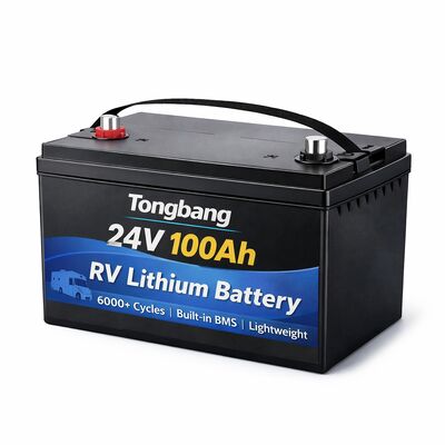 Bateria de Lítio-Ferro-Fosfato LiFePO4 24V 100Ah para RV de Ciclo Profundo com BMS Integrado de 100A