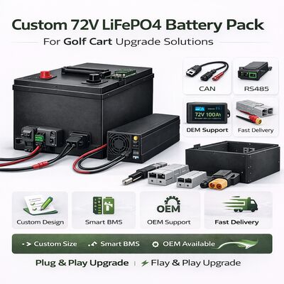 72V Custom LiFePO4 Battery Pack per l'aggiornamento del carrello da golf